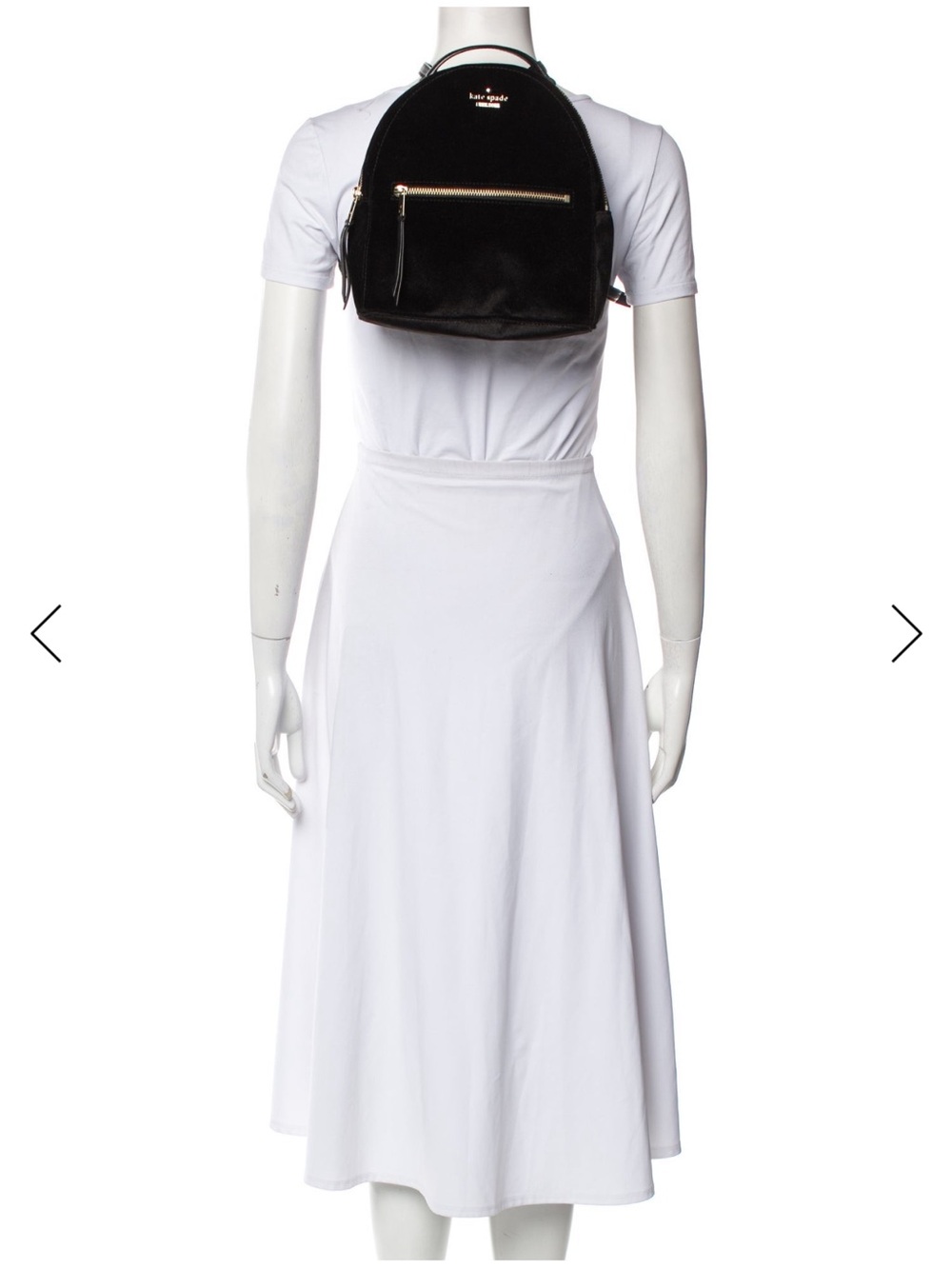Kate spade ♠️ velvet Black Mini Backpack with Gold Hardware